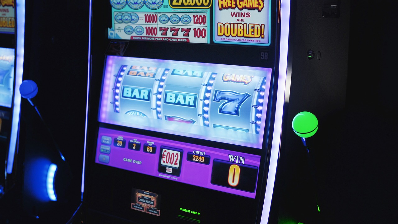 Colorful online slot reels on laptop