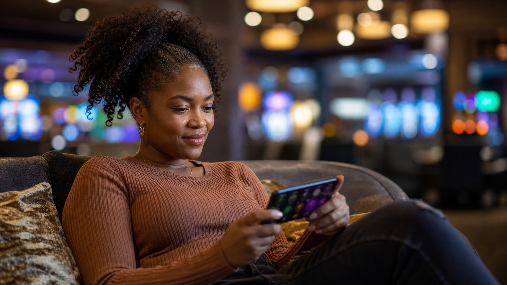 South African online casino player browsing slots and table games