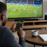 South African bettor comparing online betting markets on a mobile phone