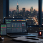 South African online gambling compliance scene with digital betting screens and a lock