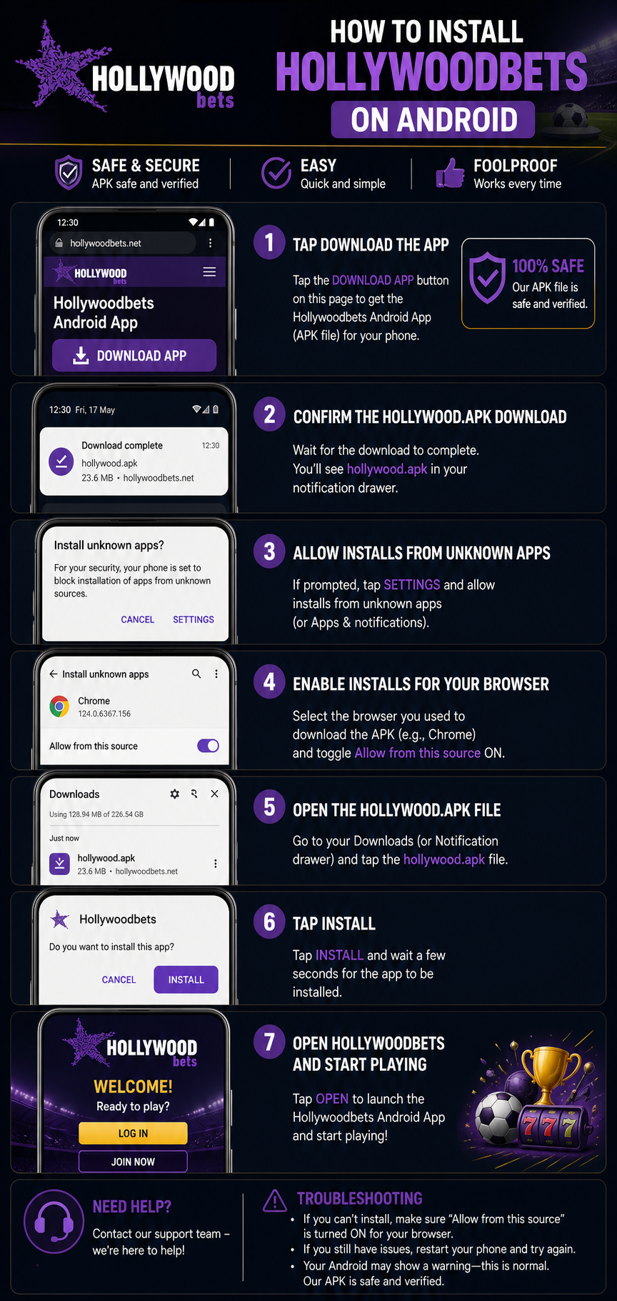 How to install the Hollywoodbets Android app using hollywood.apk
