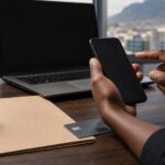 Unbranded phone, bank card and lock representing illegal offshore gambling risks in South Africa